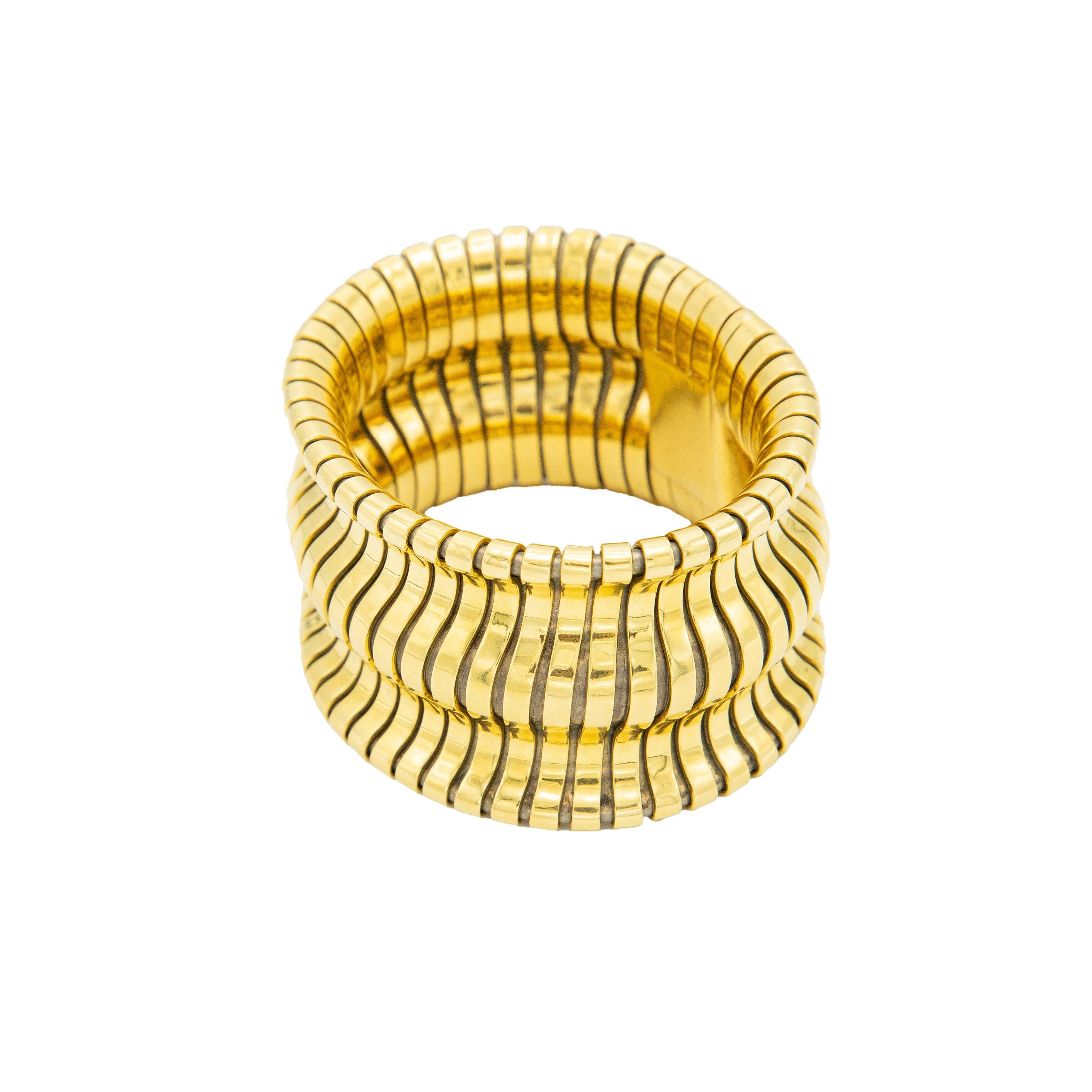 Carlo Weingrill 18k Gold Tubogas Bracelet - '90s For Sale 1