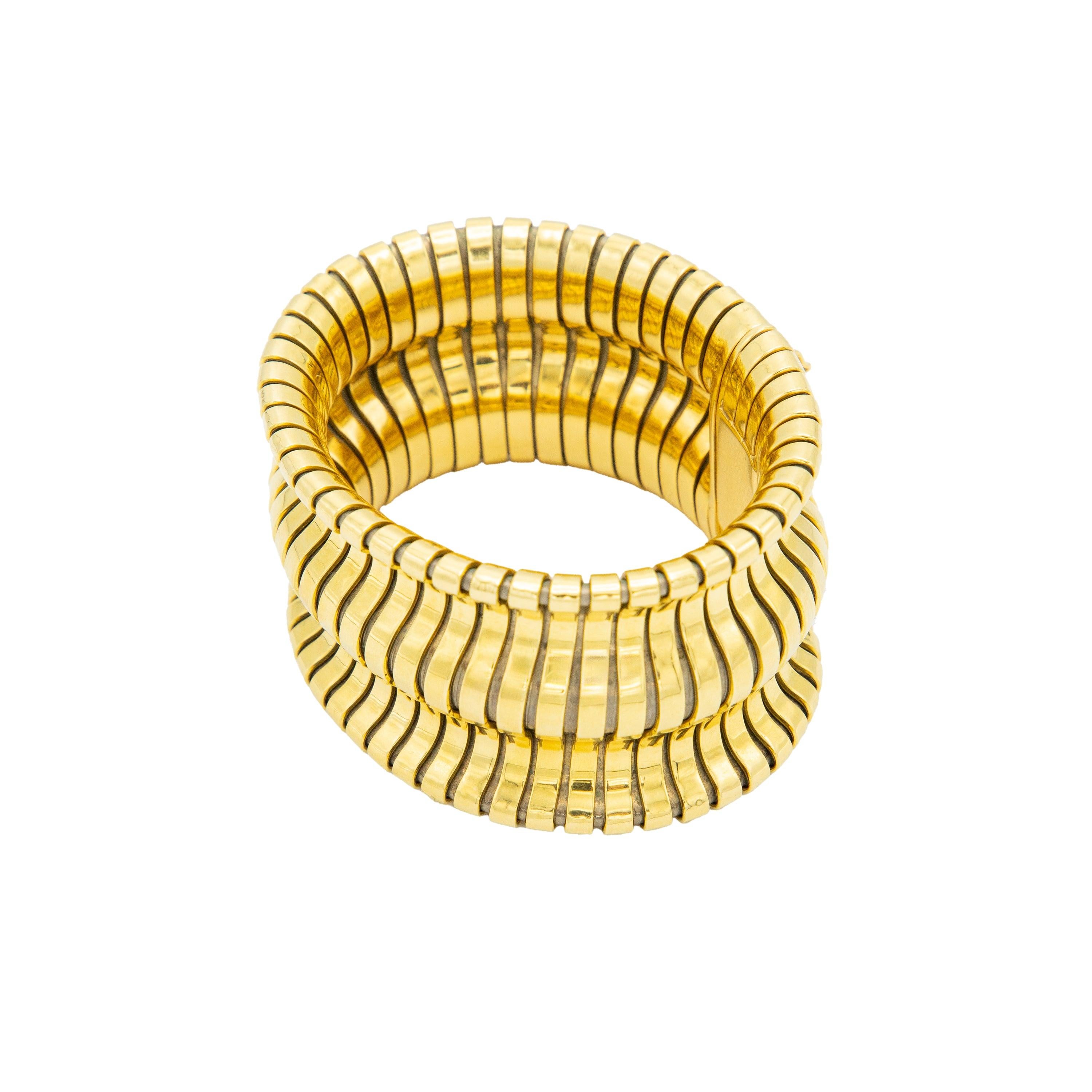 Carlo Weingrill 18k Gold Tubogas Bracelet - '90s For Sale 3