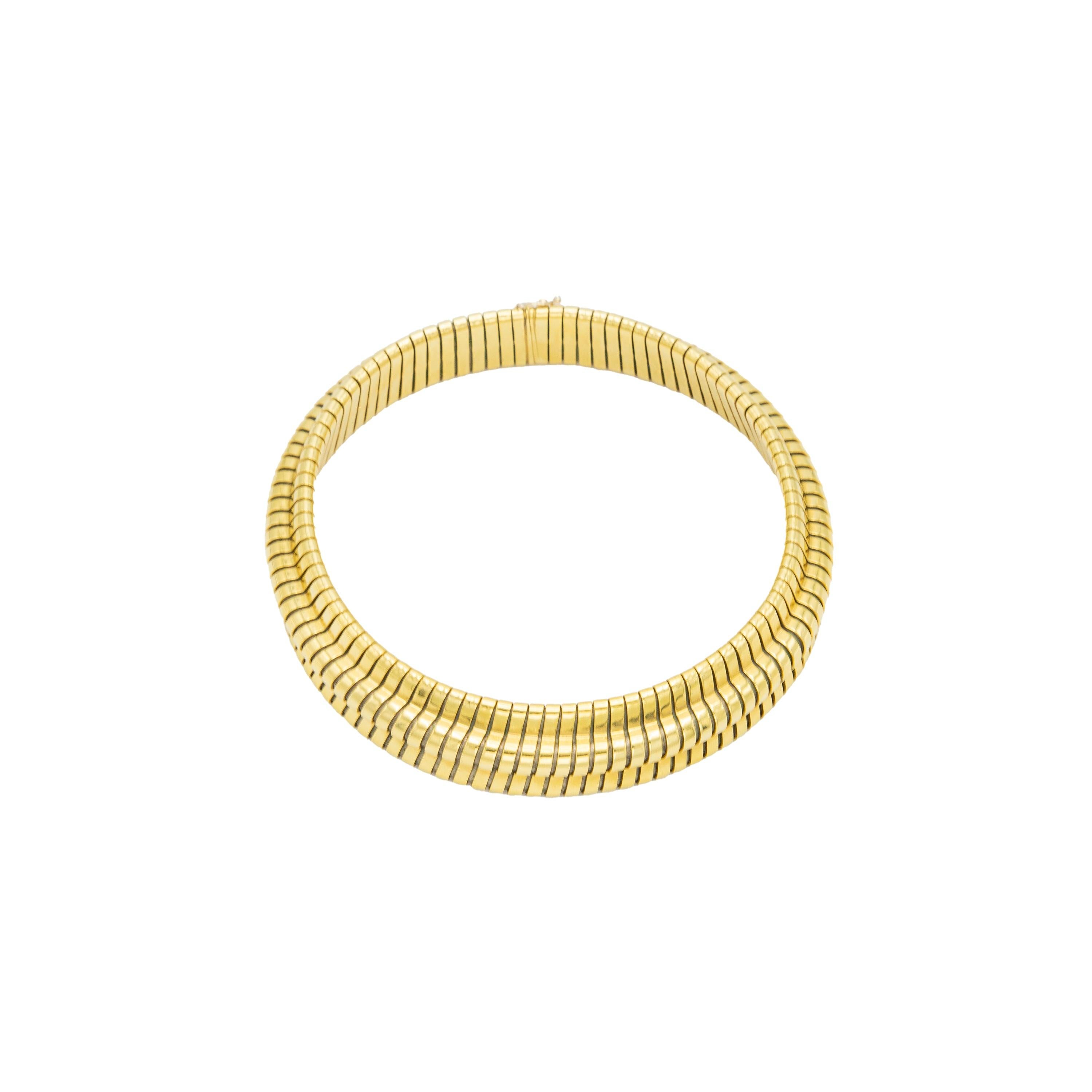 Carlo Weingrill 18k Gold Tubogas Necklace - '90s In Excellent Condition For Sale In Milano, IT