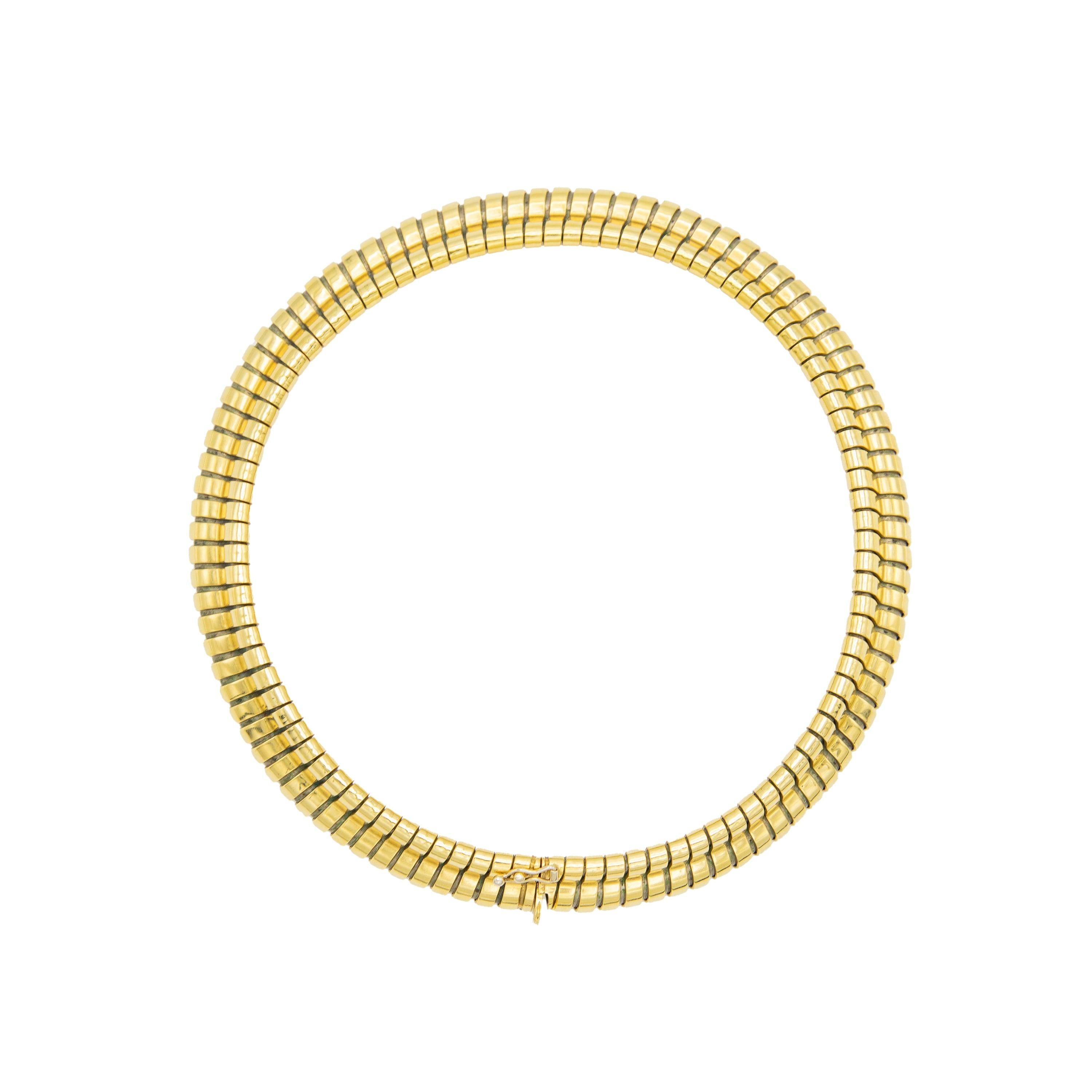 Carlo Weingrill 18k Gold Tubogas Necklace - '90s For Sale 1