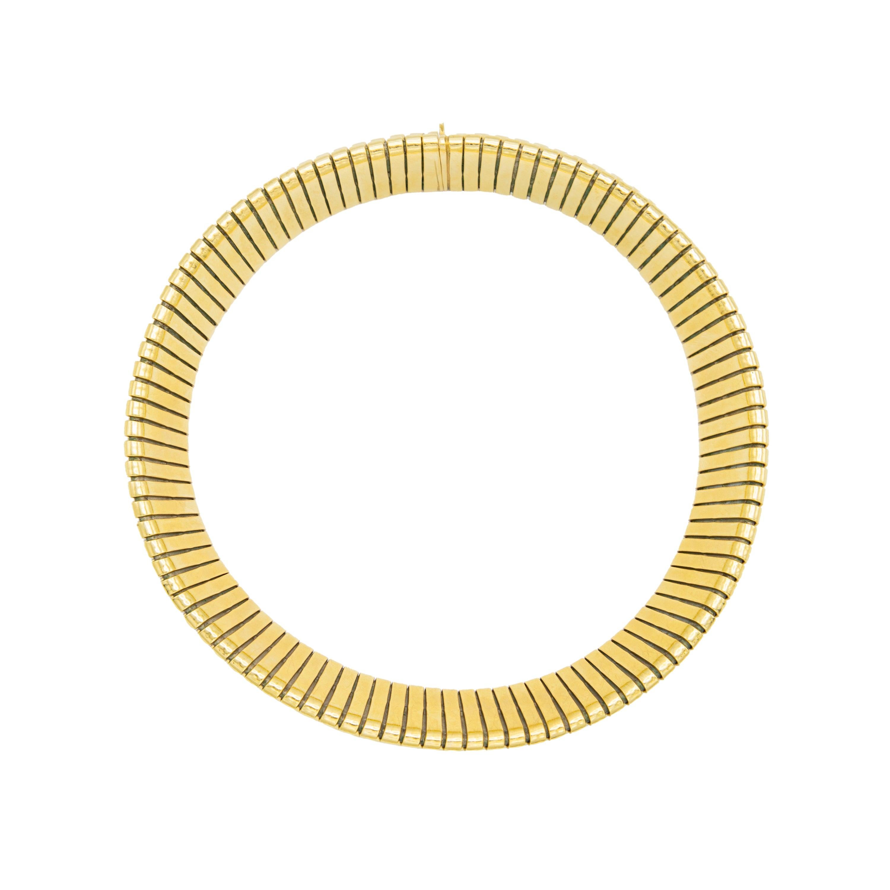 Carlo Weingrill 18k Gold Tubogas Necklace - '90s For Sale 2