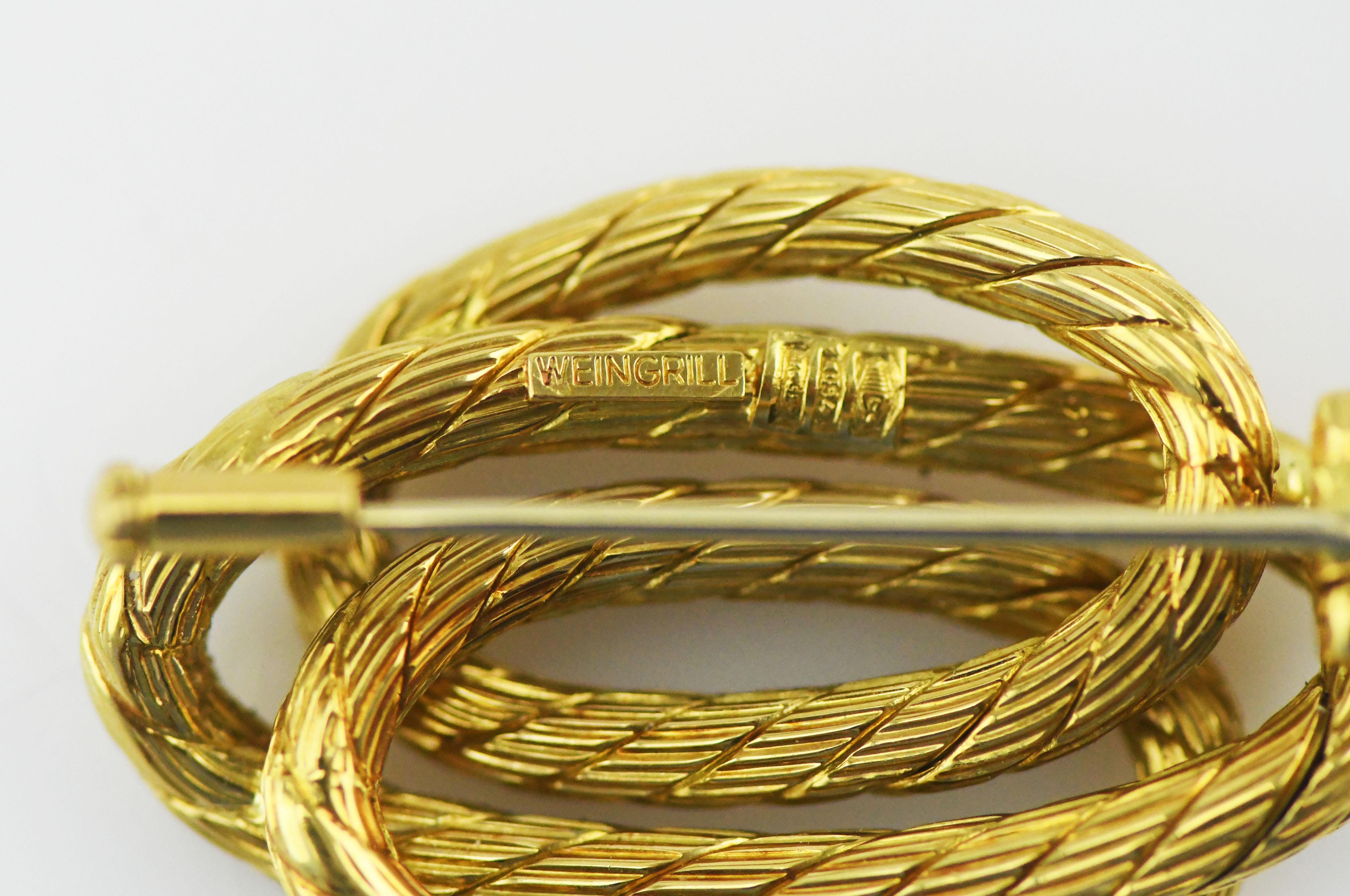 Carlo Weingrill 18 Karat Gold Winding Rope Pin  1