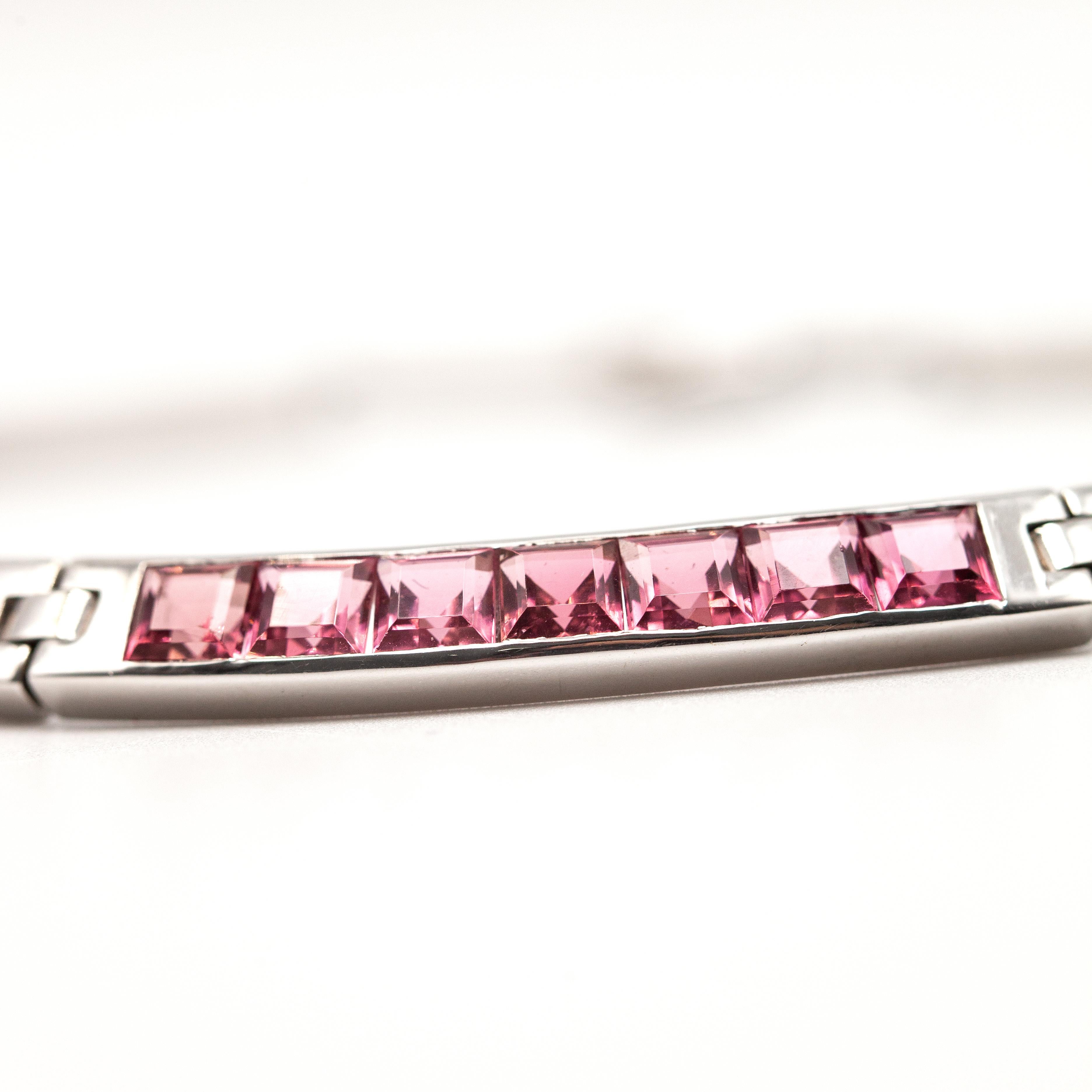Women's or Men's Carlo Weingrill 18K White Gold Aquamarine and Tourmaline Choker Necklace For Sale