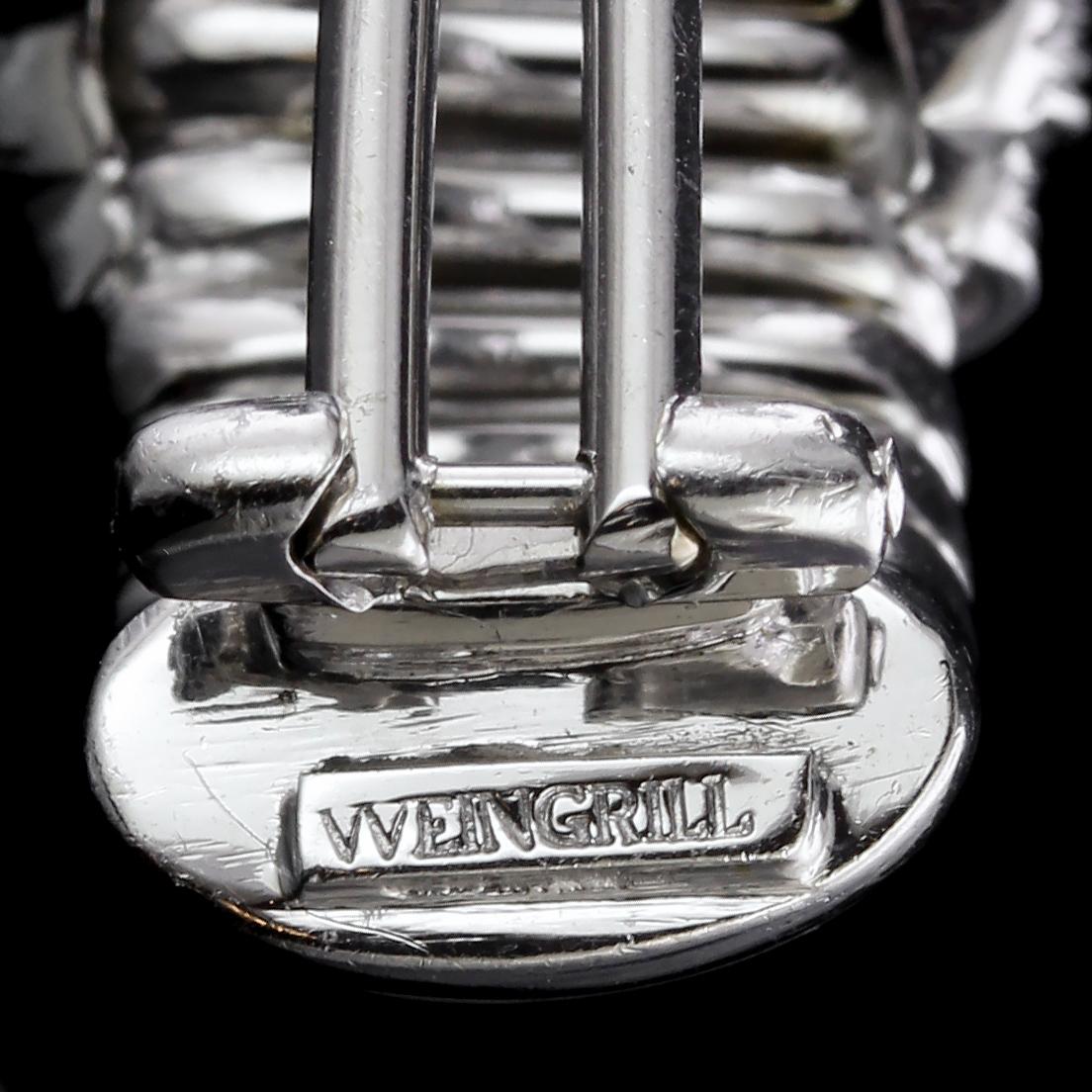 Women's Carlo Weingrill 18 Karat White Gold Diamond Tubogas Earrings For Sale