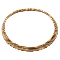 Carlo Weingrill 18K Yellow Gold Tubogas Choker Necklace