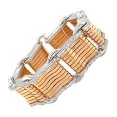 Carlo Carlo Weingrill, 18KT Roségold und Weißgold, Diamant 4,82 Karat Sahara-Gliederarmband