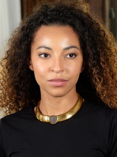 Carlo Weingrill 1980's 18K Gold Vintage Ancient Roman Coin Tubogas Necklace