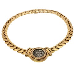Collana con moneta antica di Carlo Weingrill in oro giallo 18 carati