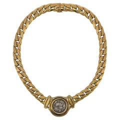 Collana con moneta antica di Carlo Weingrill in oro giallo 18 carati