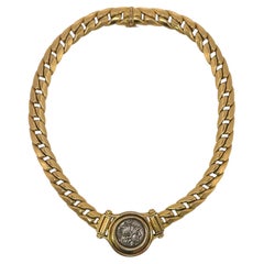 Collier avec pièce antique Carlo Weingrill en or jaune 18 carats