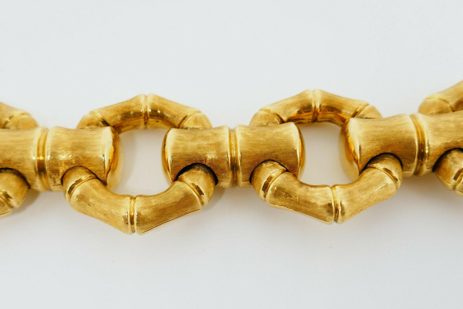 Women's or Men's Carlo Weingrill Brushed Yellow Gold Bamboo Bracelet