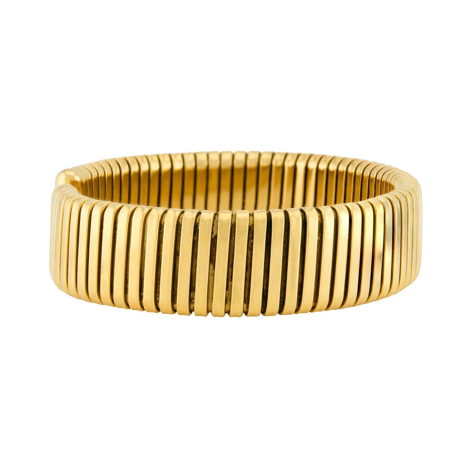Modern CARLO WEINGRILL Estate 18k Gooseneck Cuff Bracelet