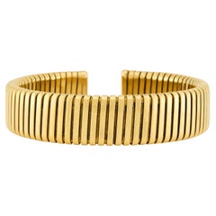 CARLO WEINGRILL Estate 18k Gooseneck Cuff Bracelet