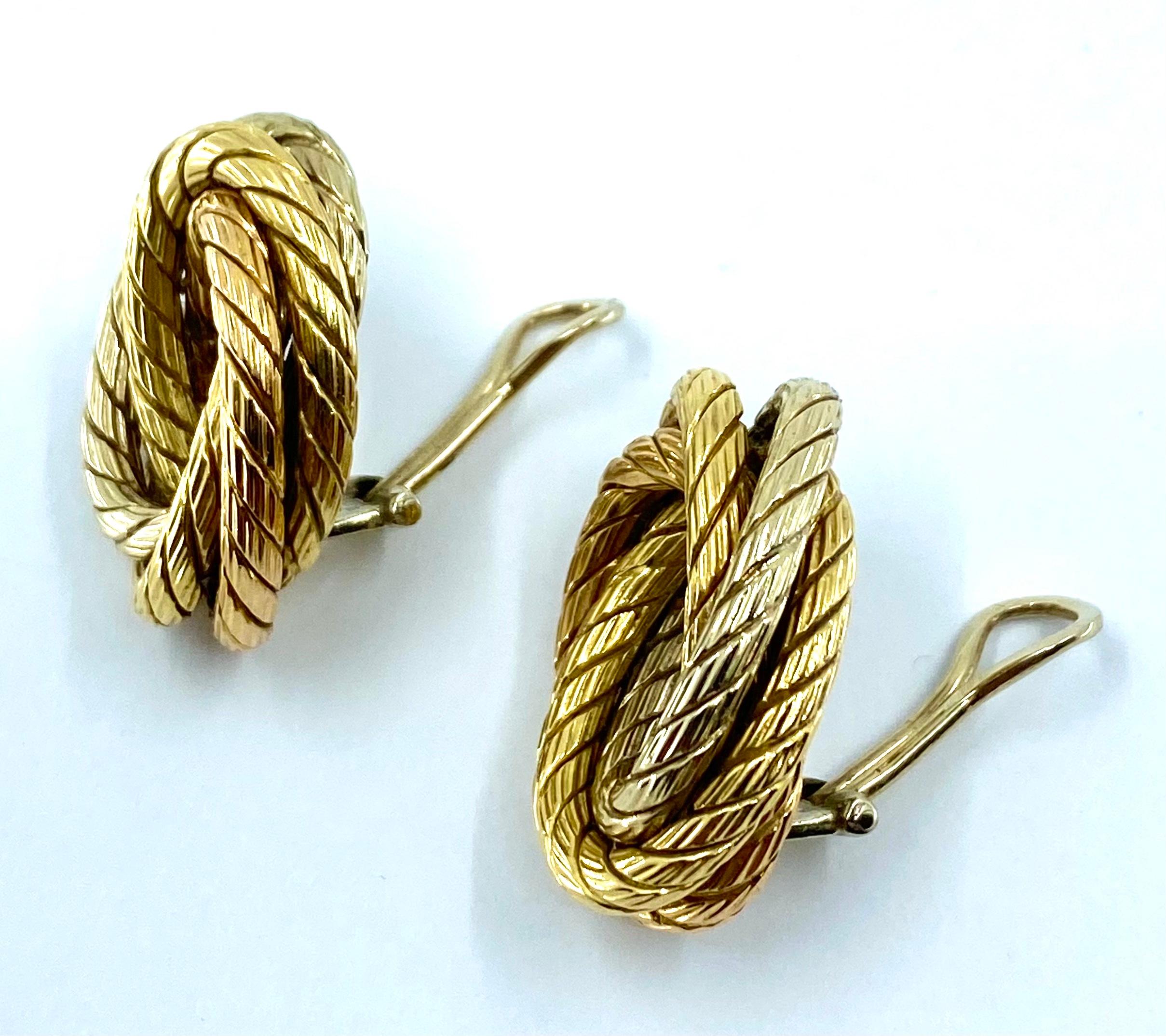 Women's Carlo Weingrill Gold Swirl Earrings For Sale