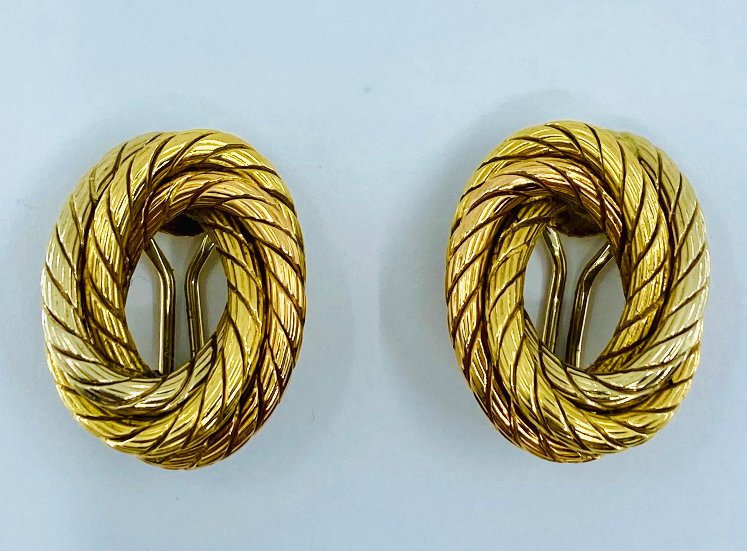Carlo Weingrill Gold Swirl Earrings For Sale 1