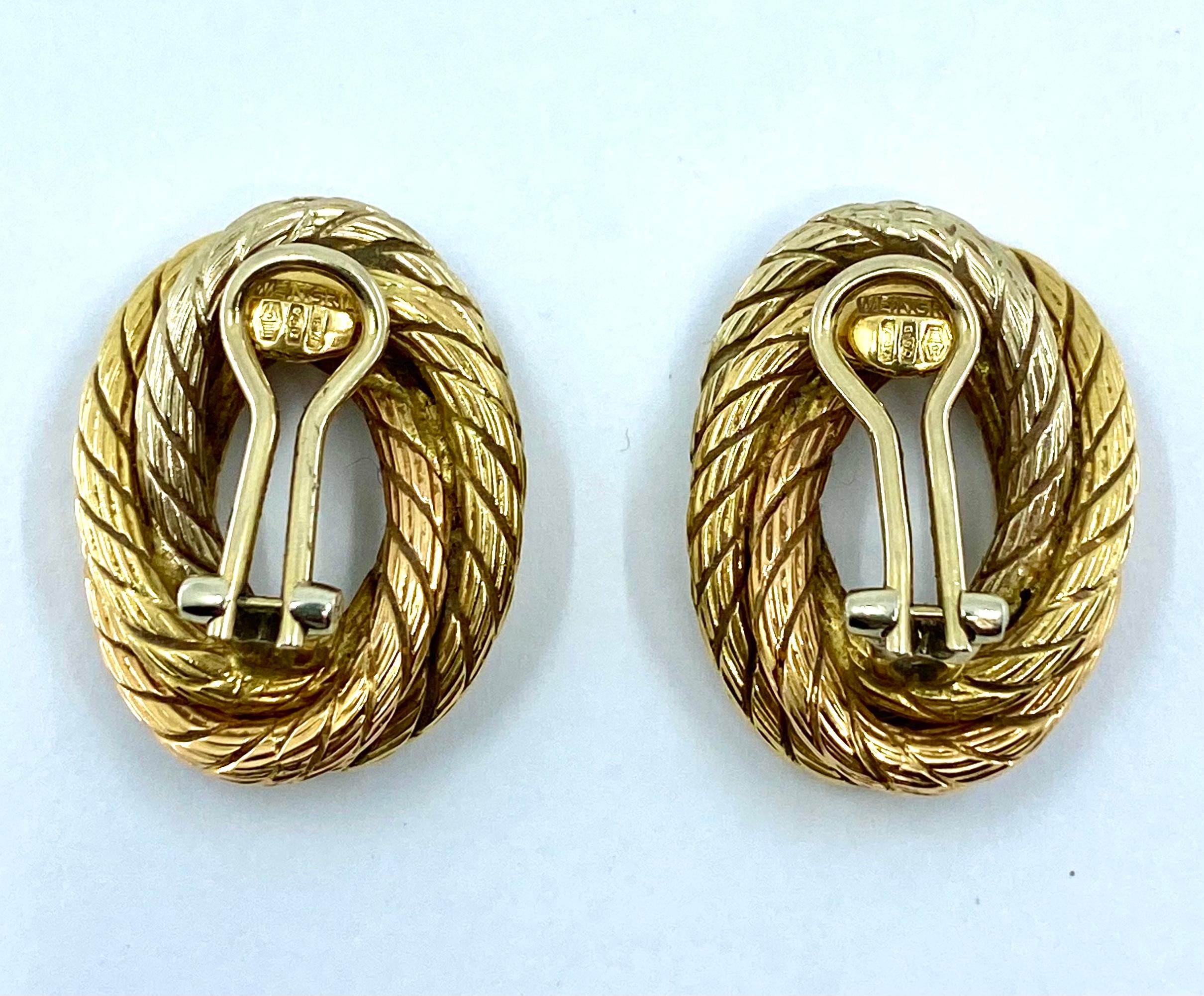 Carlo Weingrill Gold Swirl Earrings For Sale 2