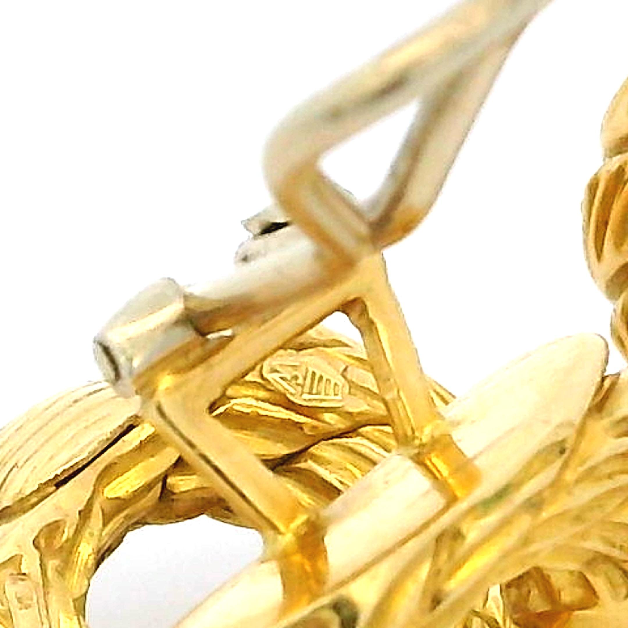 Carlo Weingrill Pendientes de aro abrazador con cable retorcido de oro amarillo de 18 quilates, 18,35 Gr en venta 9