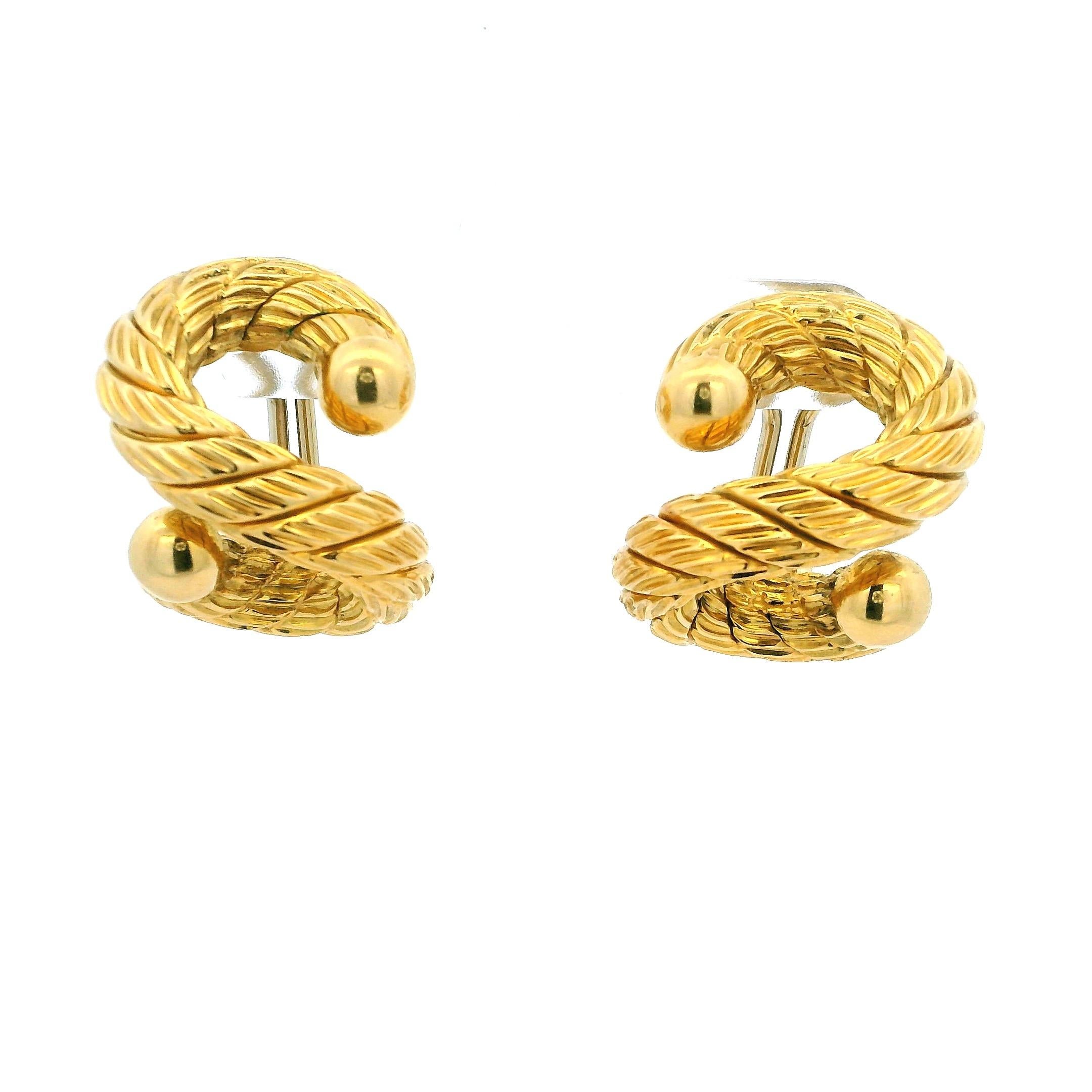 Carlo Weingrill Italie Boucles d'oreilles en or jaune 18K, 18.35 Gr en vente 3