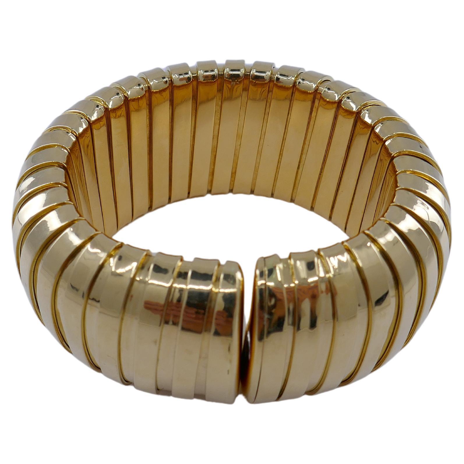Women's or Men's Carlo Weingrill Tubogas Gold Cuff Bracelet