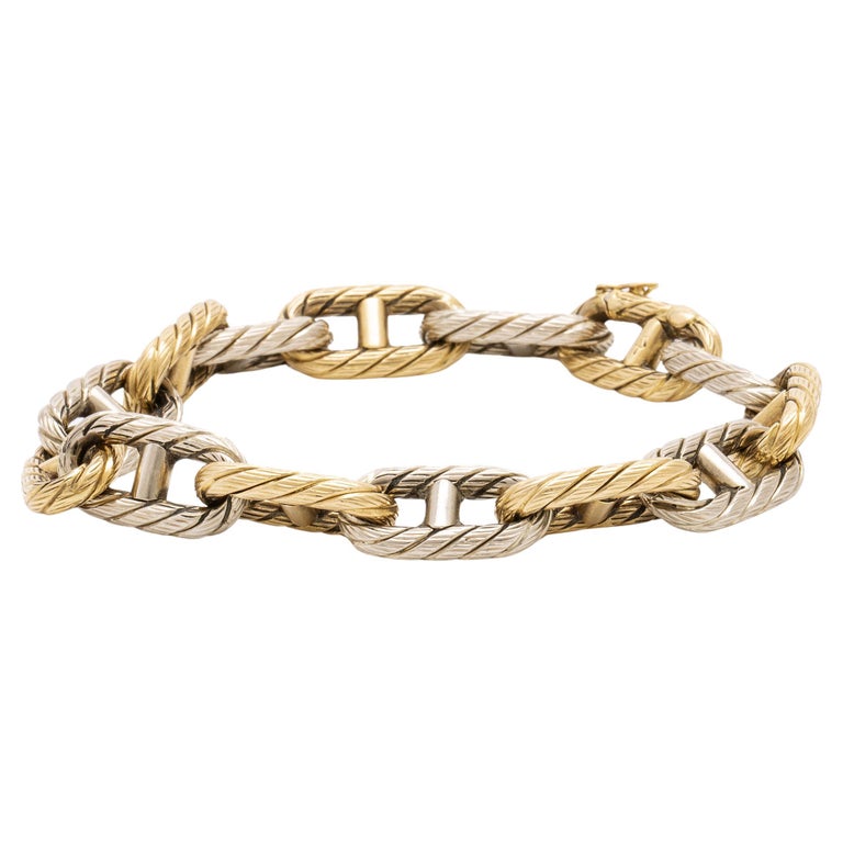 Carlo Weingrill: two tone 18 karat gold mariner bracelet For Sale at 1stDibs