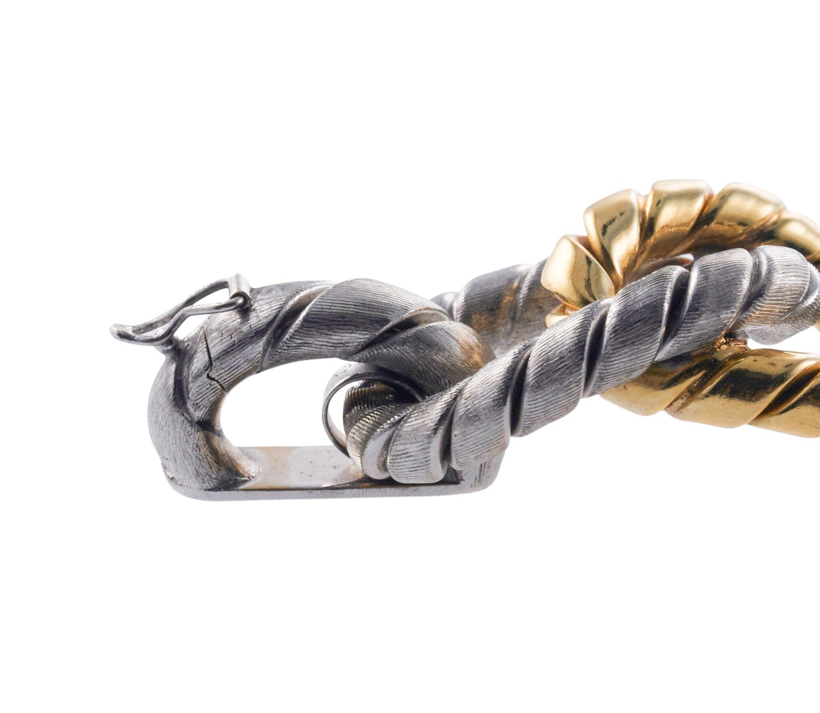 Women's Carlo Weingrill Two Tone Gold Large Link Bracelet