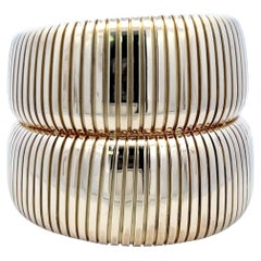 Carlo Weingrill Bracciale Tubogas d'epoca da 127,90 grammi in oro giallo 18 carati