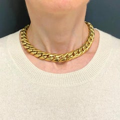 Carlo Weingrill Vintage Chain Necklace 18k Gold Heavy Link