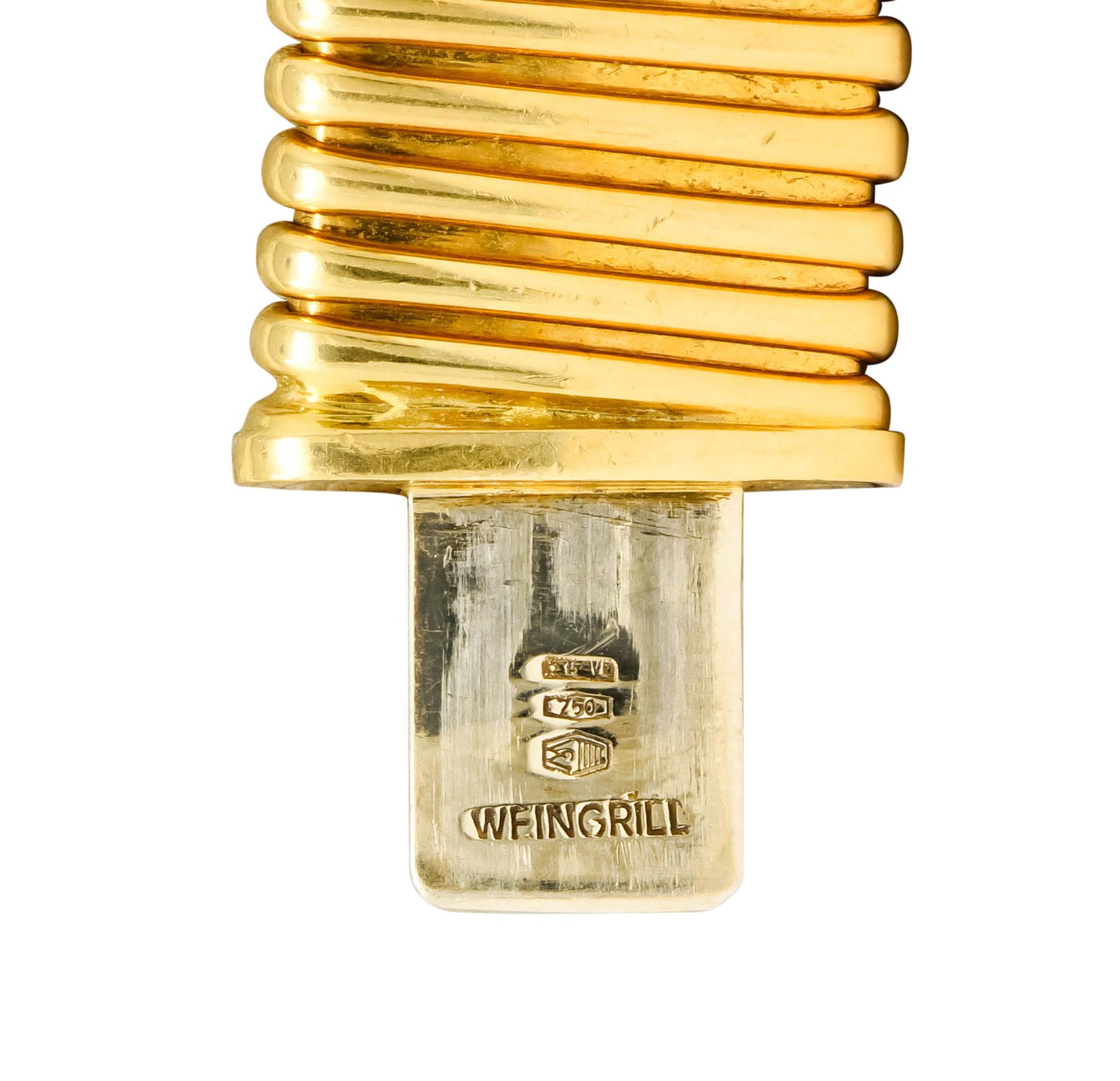 Carlo Weingrill Vintage Italian 18 Karat Yellow Gold Tubogas Collar Necklace 2