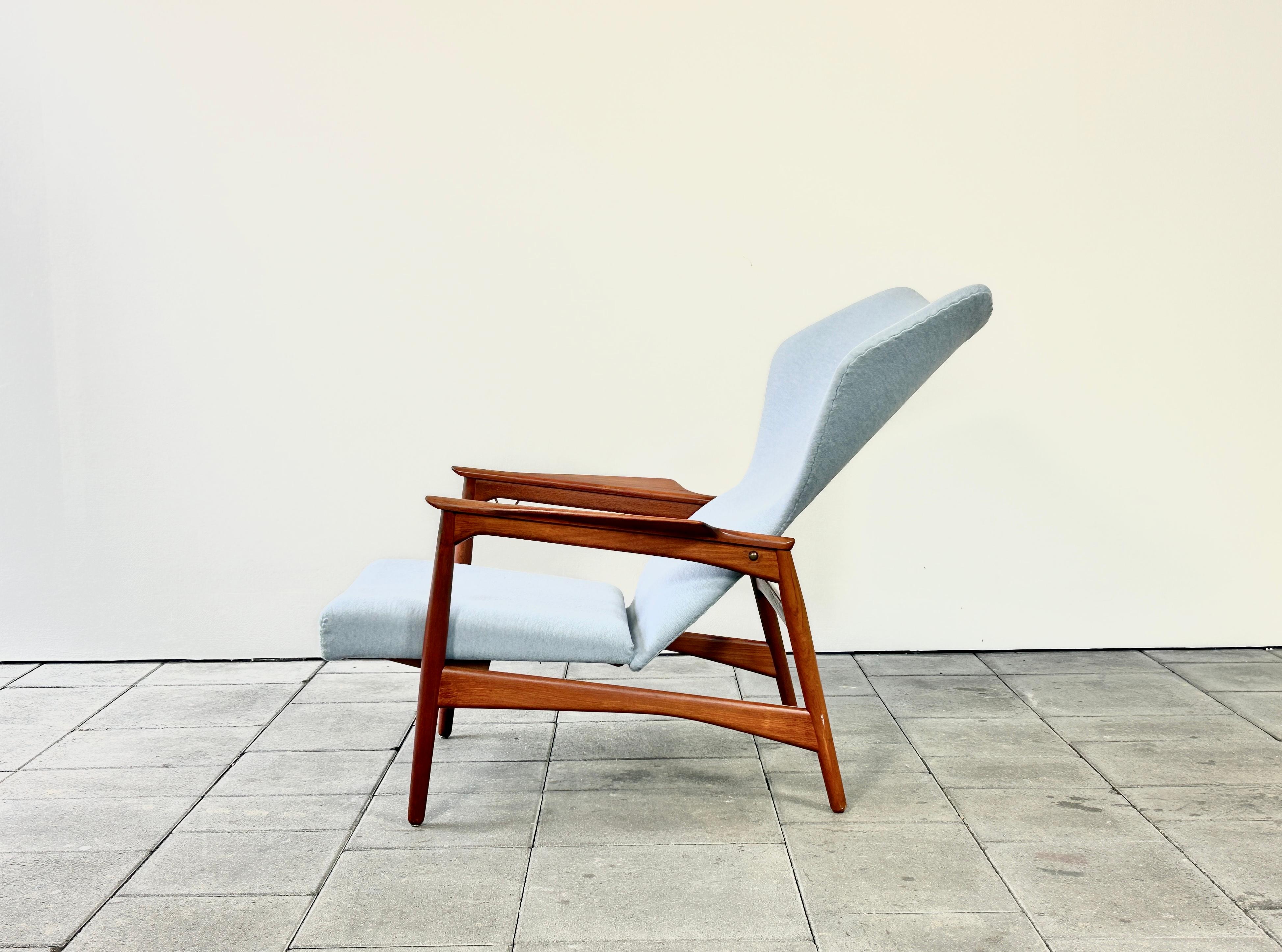 Wood Carlo Wingback Lounge Chair designed by Ib Kofod Larsen 1954 For Sale