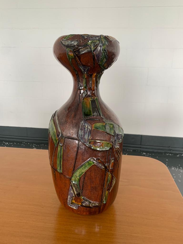 Modern Ceramic Vase by Carlo Zauli from Faenza, Italy 1950