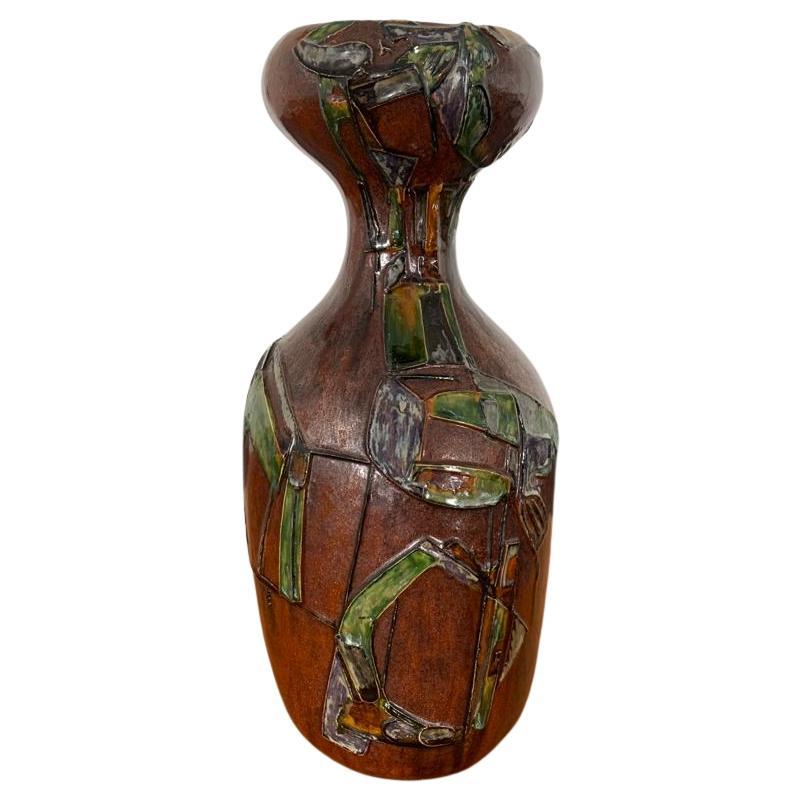 Ceramic Vase by Carlo Zauli from Faenza, Italy 1950