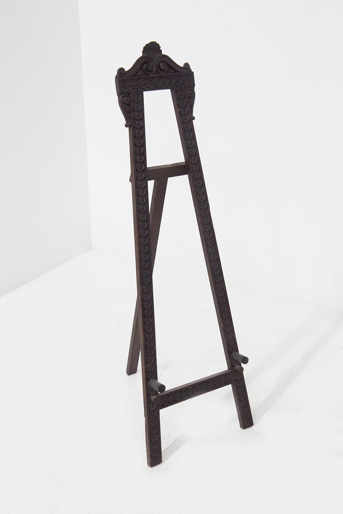 Carlo Zen - Miroir en bois vintage avec chevalet en vente 4