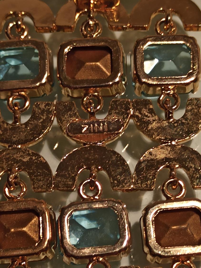 Carlo Zini Aqua & Amber Crystals Bracelet For Sale 1