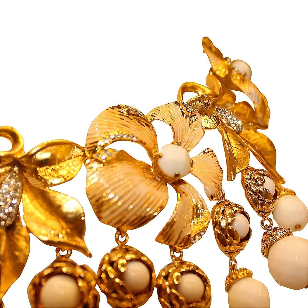 Carlo Zini Bijoux Collier floreale d'oro In condizioni Nuovo in vendita a Gazzaniga (BG), IT
