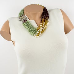 Carlo Zini Choker-Halskette, mehrfarbige facettierte Perlen