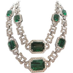 Vintage Carlo Zini Emerald Collier