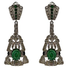 Carlo Zini Emerald Deco Pendants