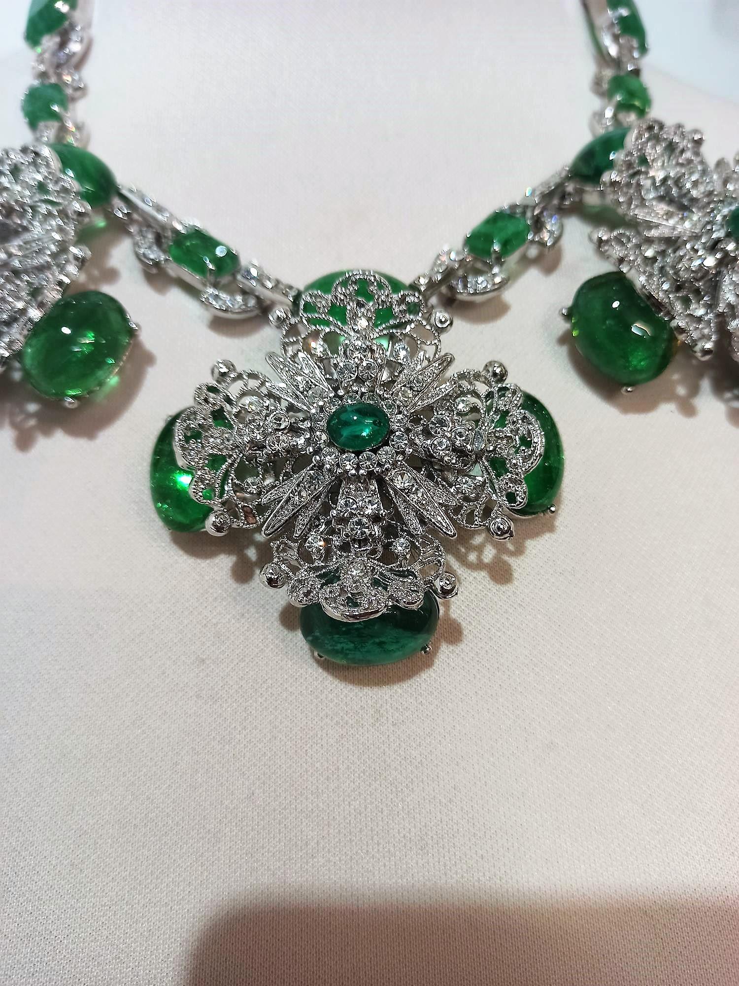 Carlo Zini Smaragd  Halskette im Zustand „Neu“ im Angebot in Gazzaniga (BG), IT