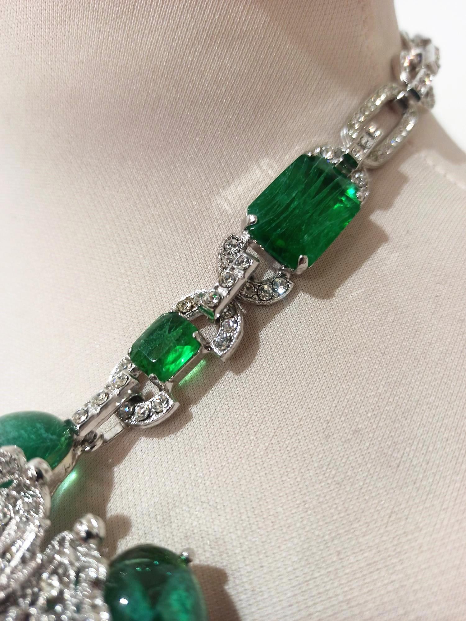 Carlo Zini Smaragd  Halskette im Angebot 1