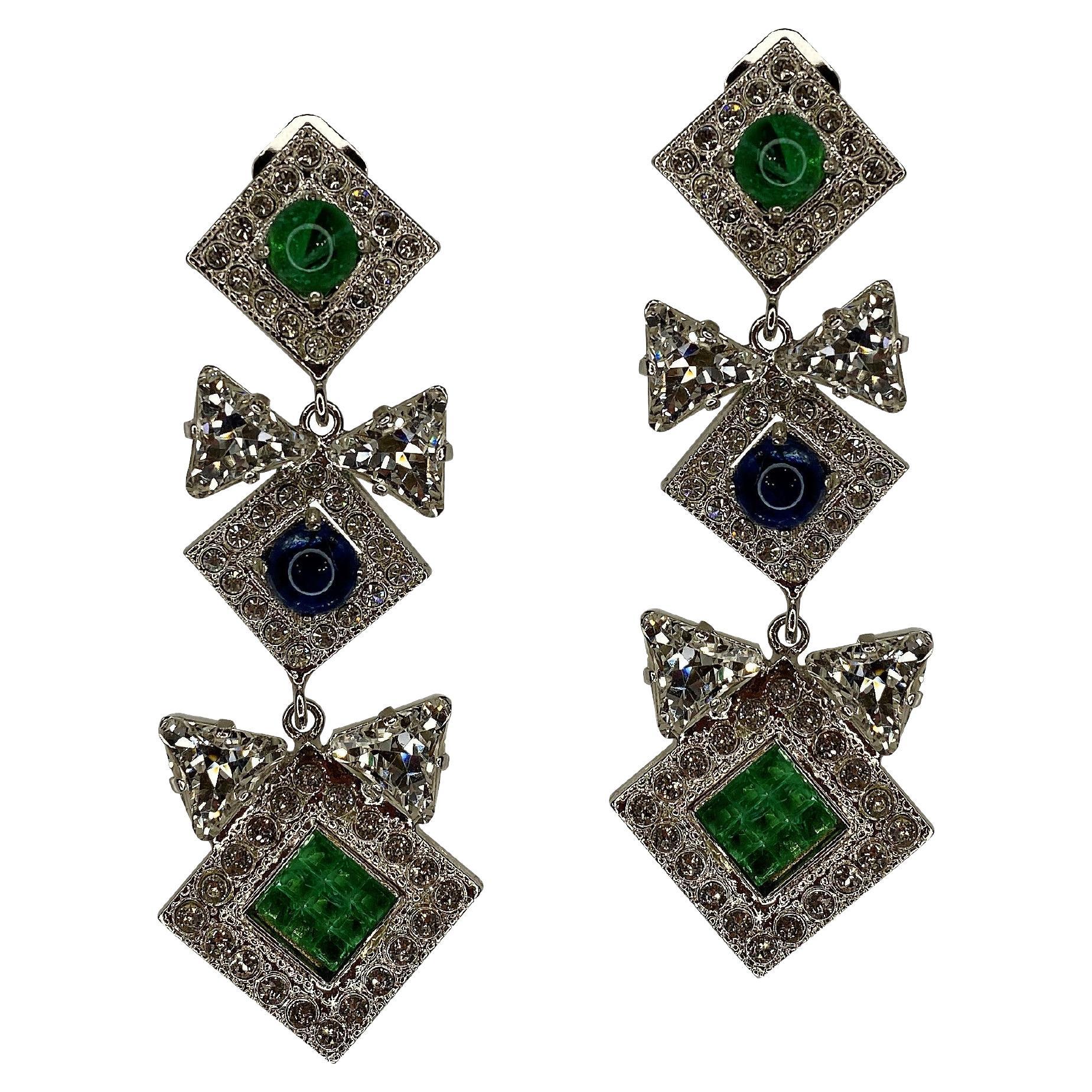 Carlo Zini Emerald & Sapphire Pendants For Sale