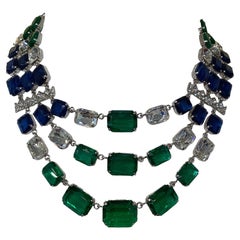 Carlo Zini Emerald & Sapphire Triple Collier