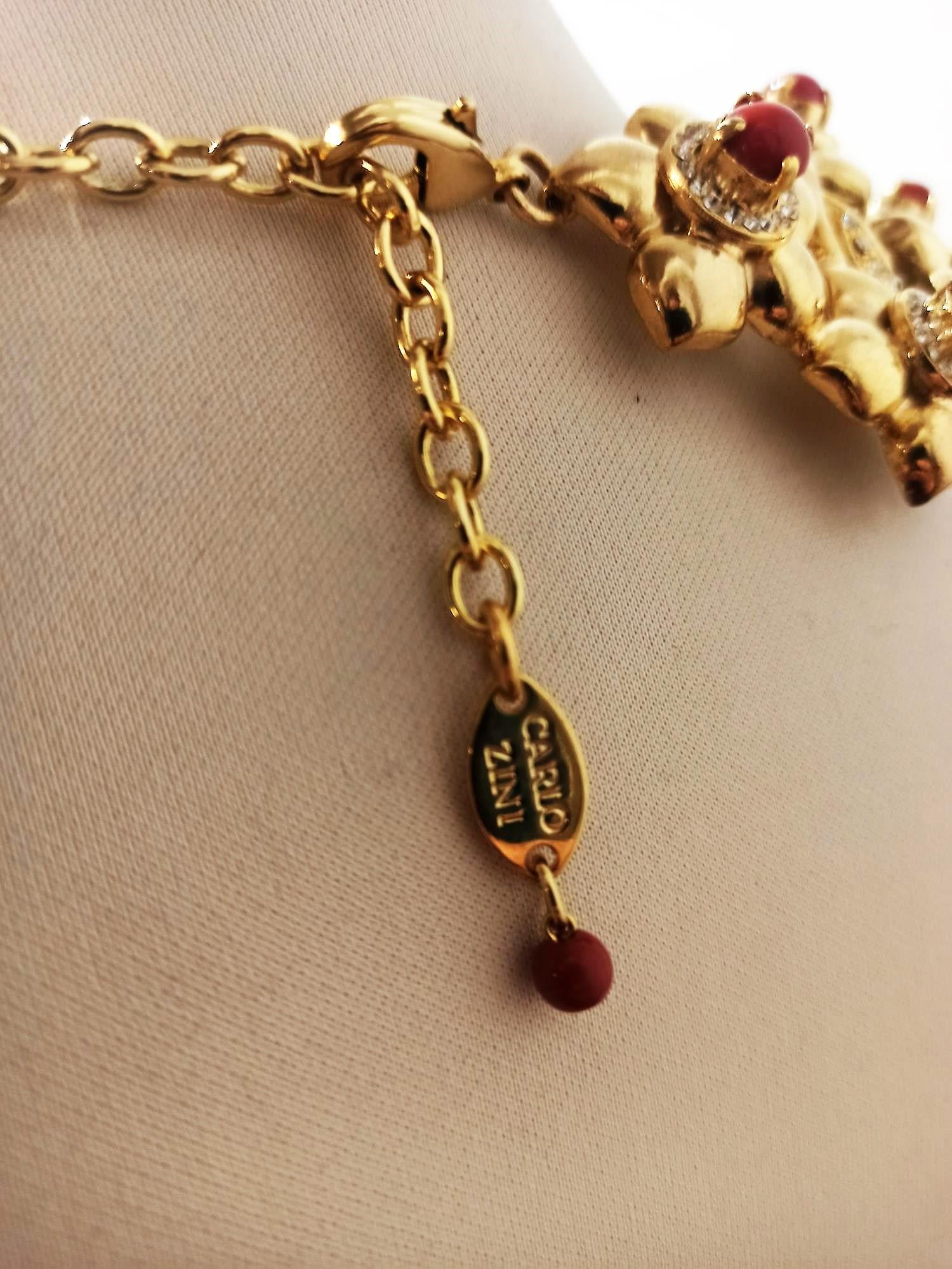 Carlo Zini Collier floreale d'oro in vendita 1