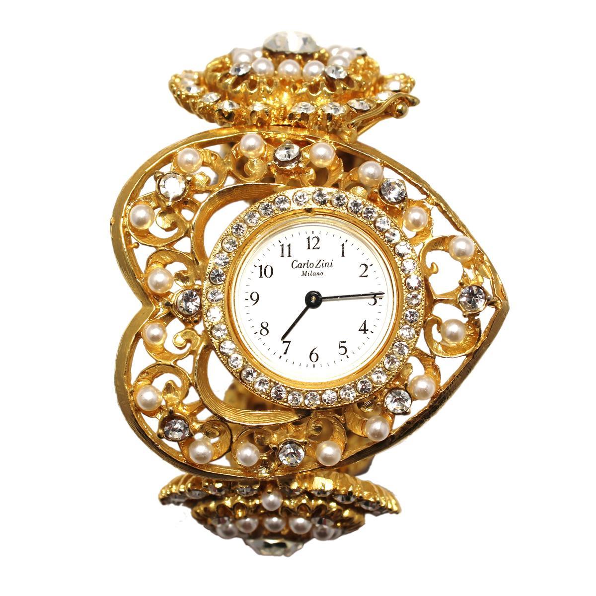 Carlo Zini Golden Heart Jewel Watch For Sale