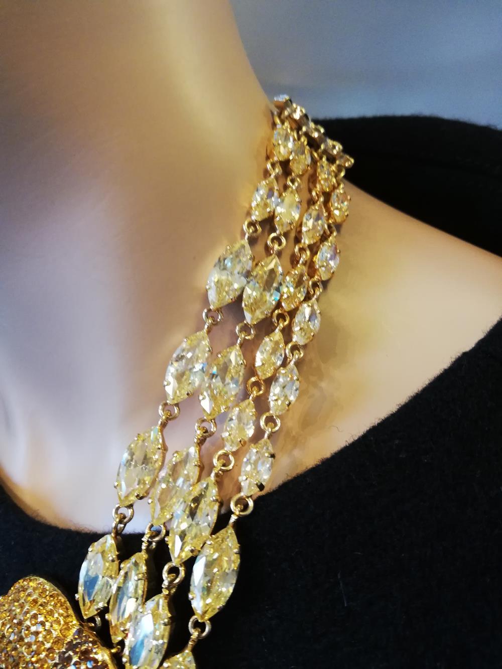 Women's Carlo Zini Golden Long Necklace  For Sale