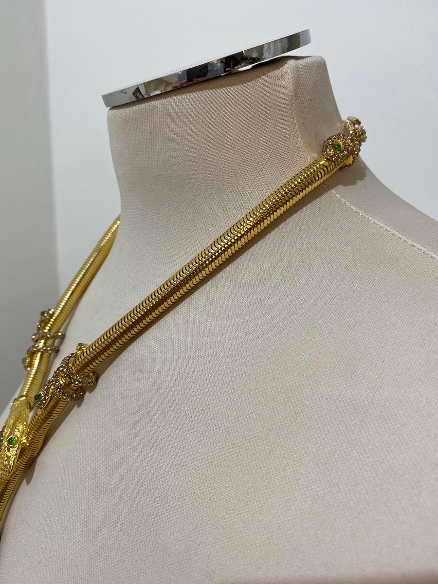 Carlo Zini Golden Snake Necklace In New Condition For Sale In Gazzaniga (BG), IT