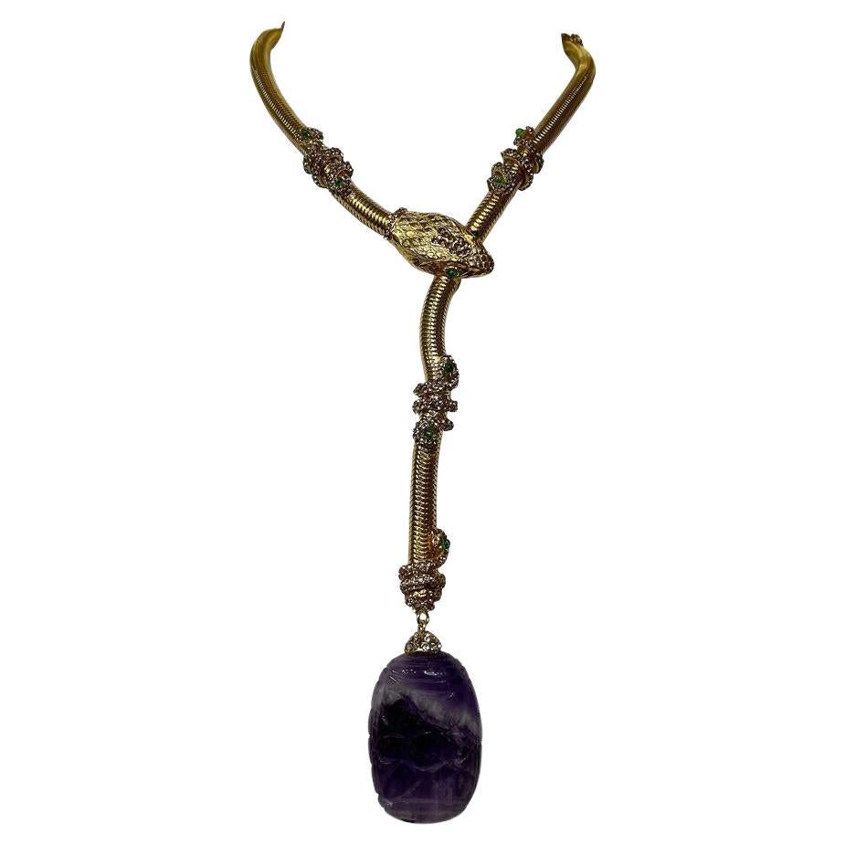Carlo Zini Golden Snake Necklace