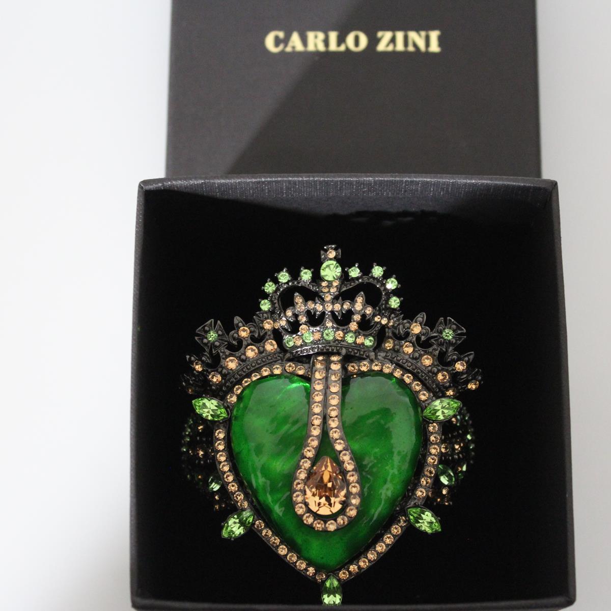 Carlo Zini Green Heart Bracelet For Sale 1