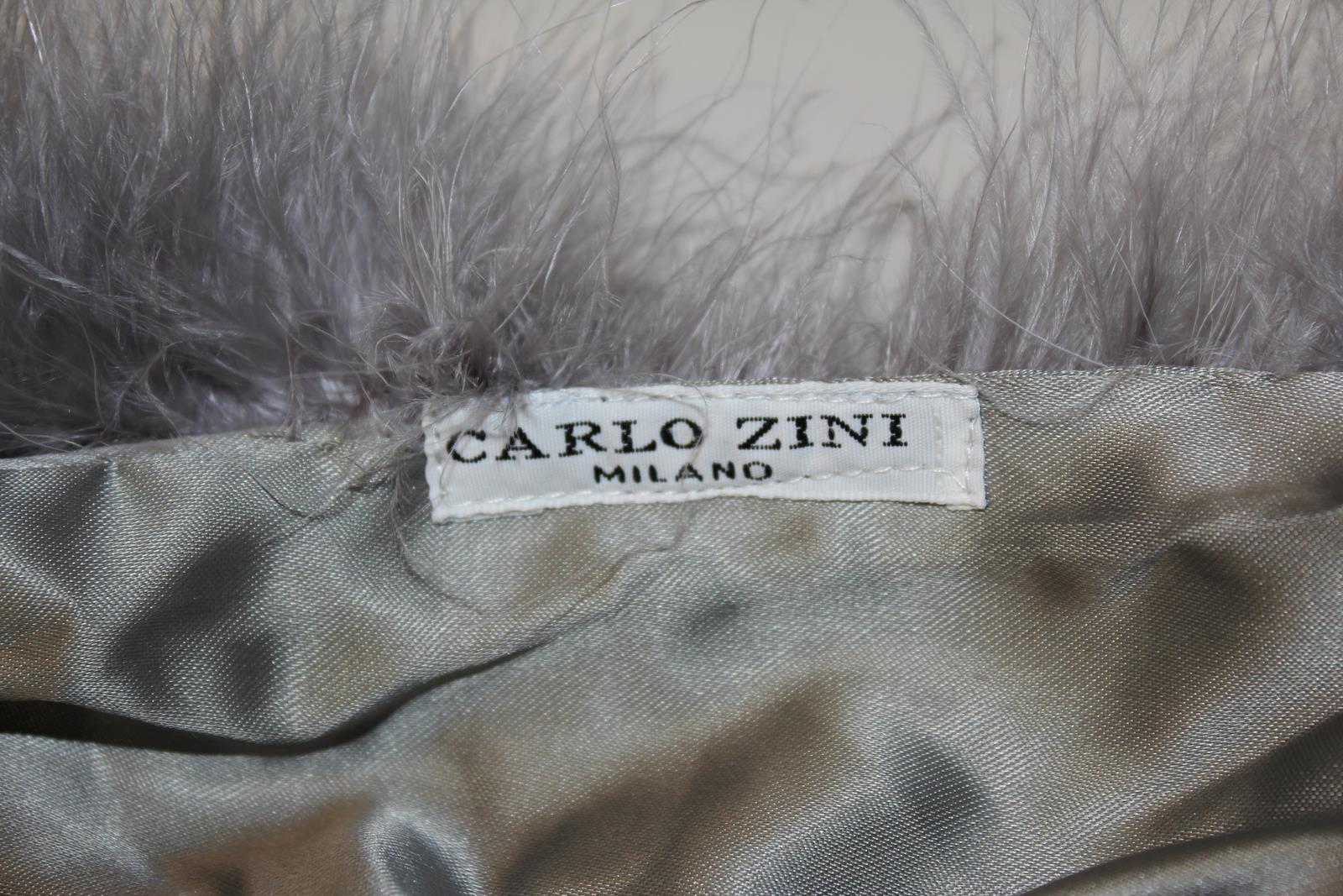 Carlo Zini Grey Swan Feathers Stole In Excellent Condition For Sale In Gazzaniga (BG), IT