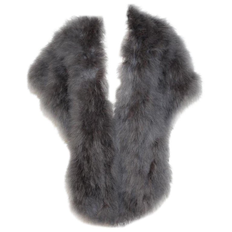 Carlo Zini Grey Swan Feathers Stole For Sale at 1stDibs