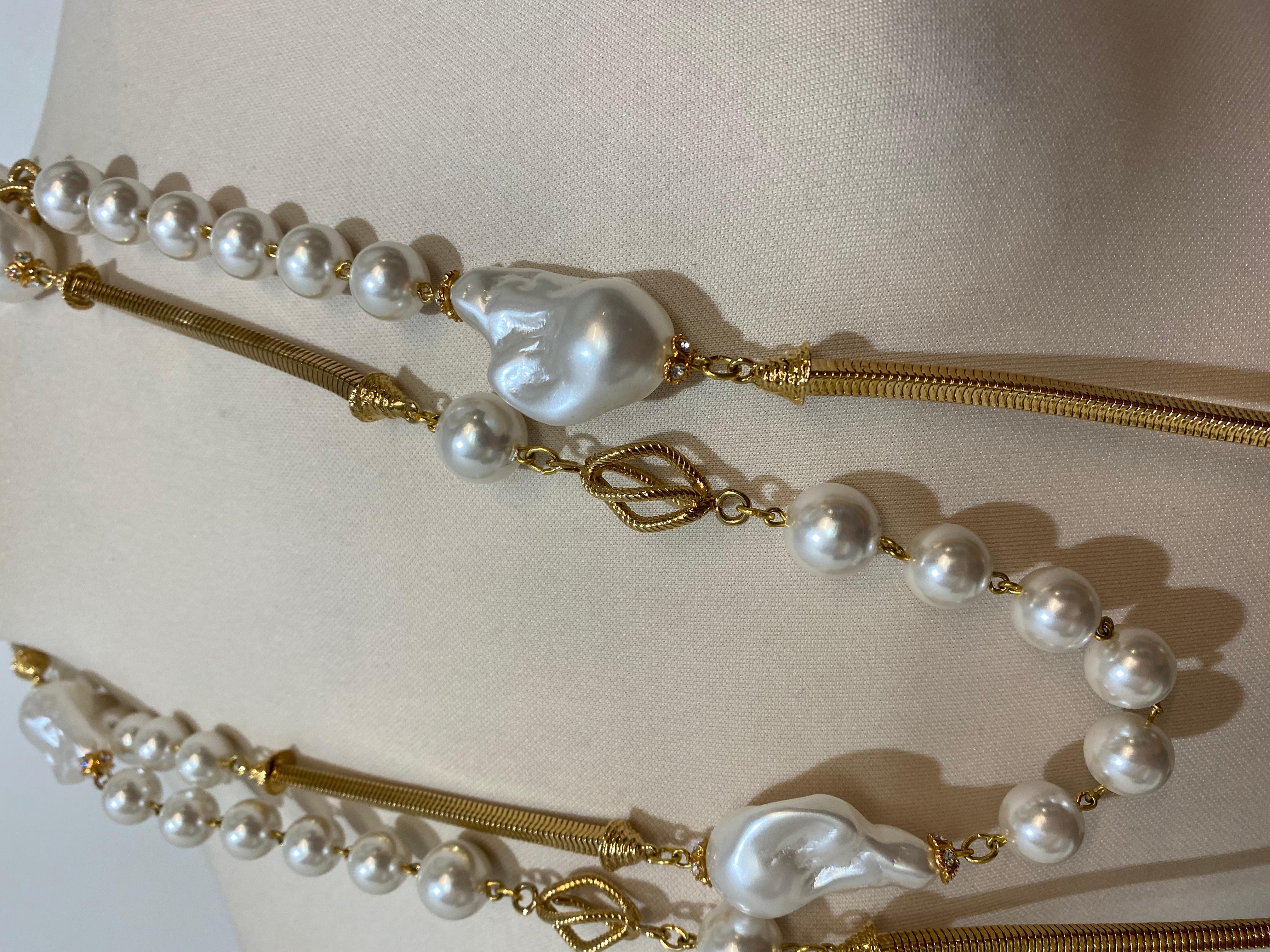 fake long pearl necklace